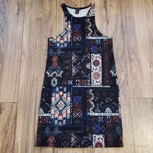 Aztek Print Mini Dress Bodycon Stretch Festival